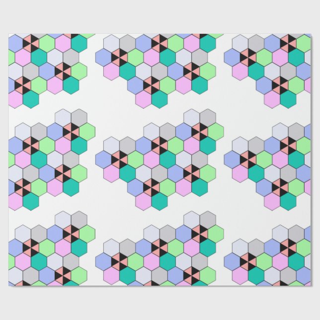 FÄRGRIKA HEXAGONFORMER PRESENTPAPPER (Platt)