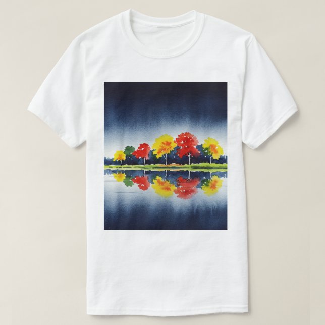 Färgrika hösträd t shirt (Design framsida)