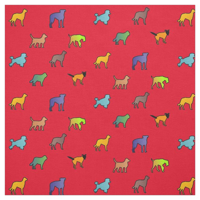 Färgrika hundar tyg (Provkarta)