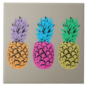 Färgrika illustrerade ananas kakelplatta
