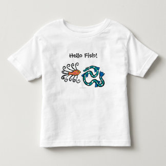 Färgrika illustrerade fiskvänner tee