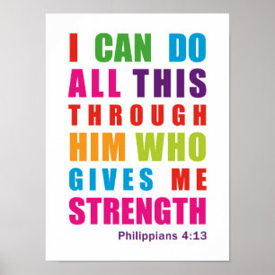 Färgrika inspireras Philippians4:13affischer Poster