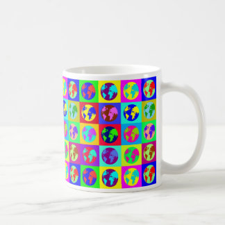 Färgrika jordklot kaffemugg