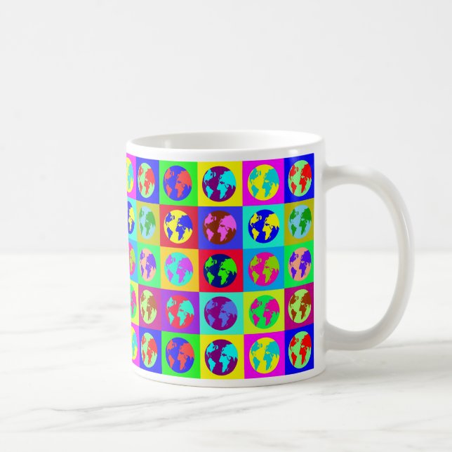 Färgrika jordklot kaffemugg (Höger)
