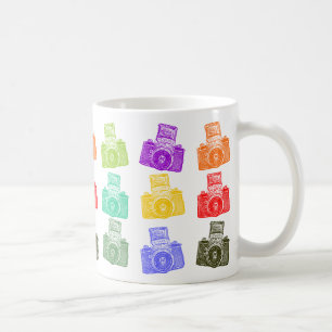 Färgrika kameror kaffemugg