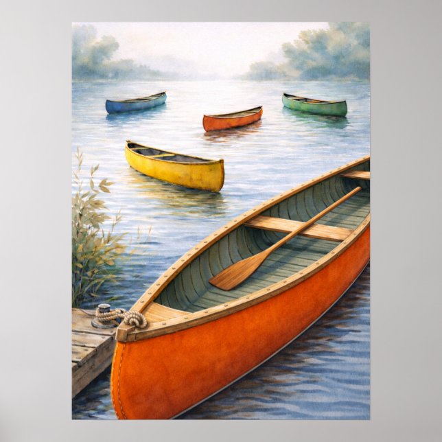 Färgrika kanoter poster (Framsidan)