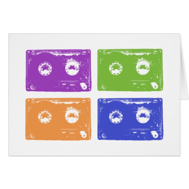 Färgrika kassetter! hälsningskort (Framsidan Horizontal)