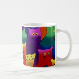 Färgrika katter kaffemugg