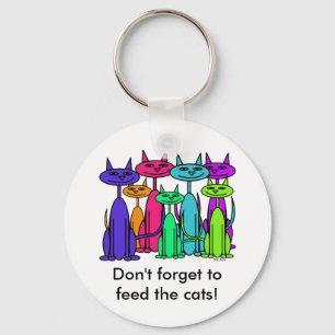 Färgrika katter Keychain Nyckelring