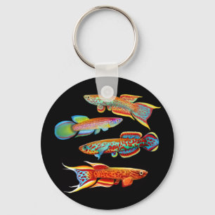 Färgrika Killifishes Keychain Nyckelring