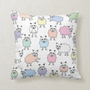 Färgrika Lambs kudder Kudde