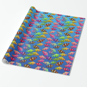 Färgrika lite Clownfish som slår in papper Presentpapper
