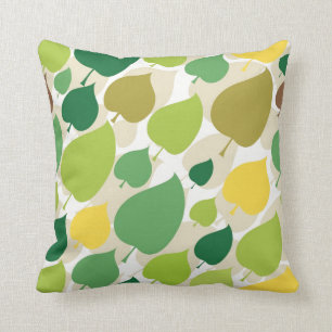 Färgrika löv för gult för naturmönstergrönt kudde