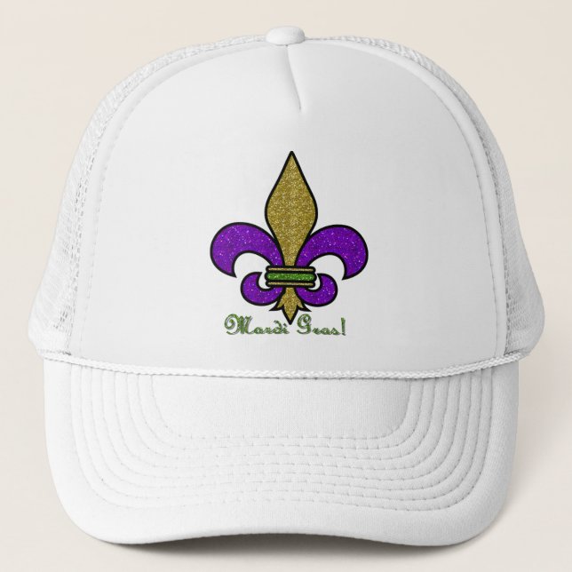 Färgrika Mardi Gras Fleur De Lis Keps (Framsida)