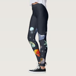 Färgrika marin- varelser leggings