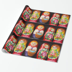 Färgrika Matryoshka dockor Presentpapper