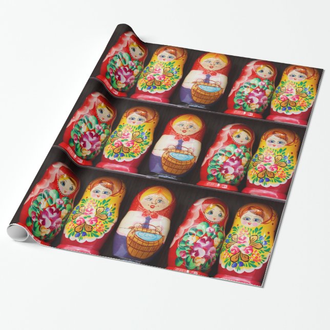 Färgrika Matryoshka dockor Presentpapper (Utrullad)