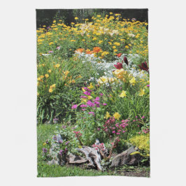Färgrika mitt- sommarträdgårdar! kökshandduk