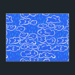 Färgrika Moln Regnar Blått Mönster Vykort<br><div class="desc">Anpassningsbar kort,  Lägg till din egen text på baksidan eller framsidan av kortet.
Kolla min butik för fler designs eller låt mig veta om du vill ha något anpassat.</div>