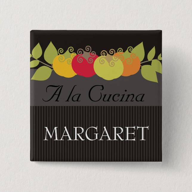 Färgrika namn bricka för catering för knapp (Framsida)