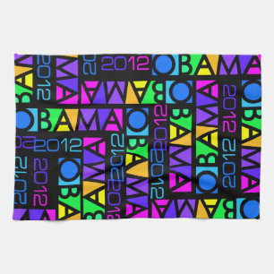 Färgrika Obama 2012 kökshanddukar