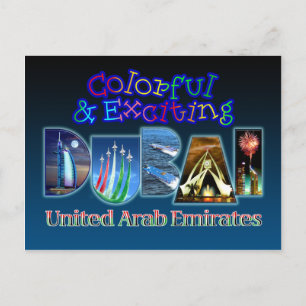 Färgrika och spännande Dubai Vykort