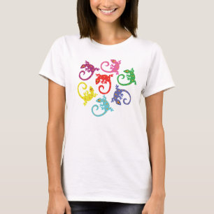 Färgrika ödlor t-shirt