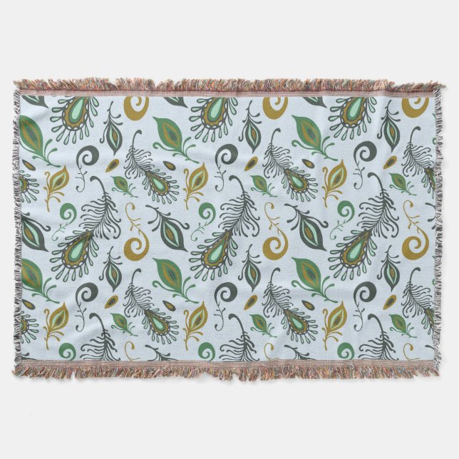 Färgrika olika fjädrar mysfilt (Framsidan)