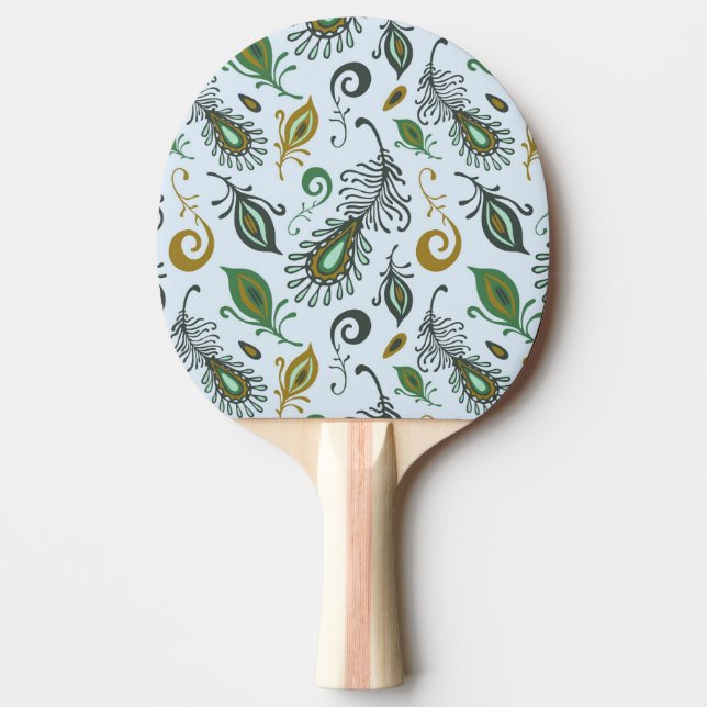 Färgrika olika fjädrar pingisracket (Framsidan)