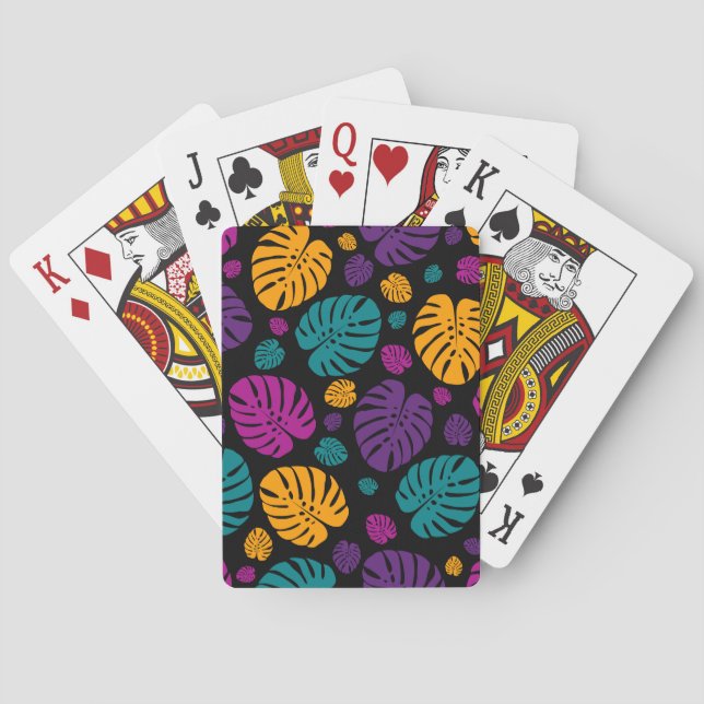 Färgrika palmlöven casinokort (Baksidan)