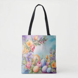 FÄRGRIKA PASTELL FÅRÖSTERBLOMMOR OCH ÄGG TYGKASSE