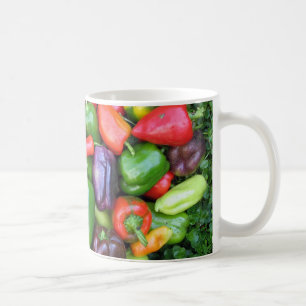 Färgrika peppar kaffemugg