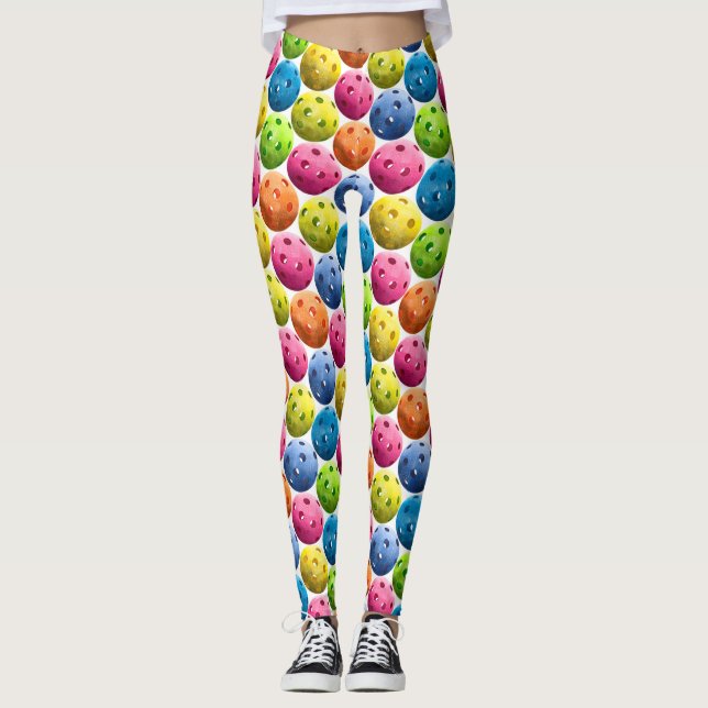 Färgrika Pickleball Leggings (Framsida)