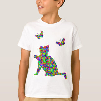 Färgrika Prismatic kattungeLeka-Med-Fjärilar T Shirt