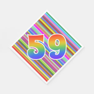 Färgrika randar + Regnbågemönster "59" händels Pappersservett