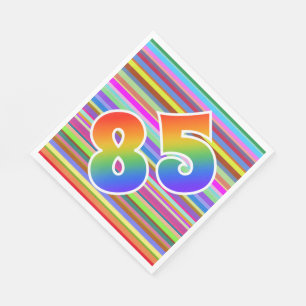 Färgrika randar + Regnbågemönster "85" händels Pappersservett
