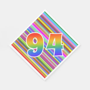 Färgrika randar + Regnbågemönster "94" händels Pappersservett