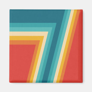 Färgrika Retro randar - 70-tal, 80-taldesign Magnet