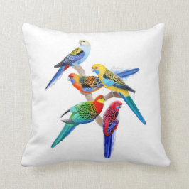 Färgrika Rosella papegojor kudder Kudde