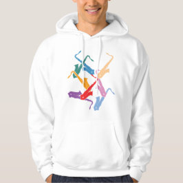 Färgrika saxofoner hoodie