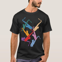 Färgrika saxofoner t-shirt