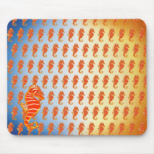 Färgrika Seahorses - Mousepad Musmatta (Framsidan)