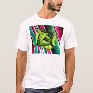 Färgrika Serape randar och Chile Tee