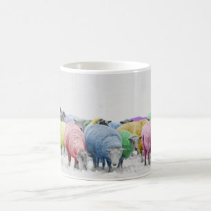 Färgrika Sheeps för regnbåge Kaffemugg