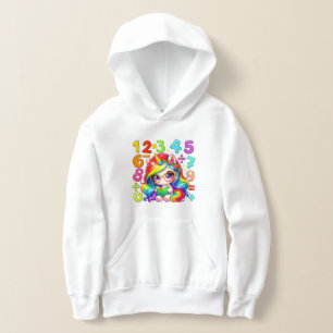 Färgrika siffror matematik hoodie för barn och sko t shirt