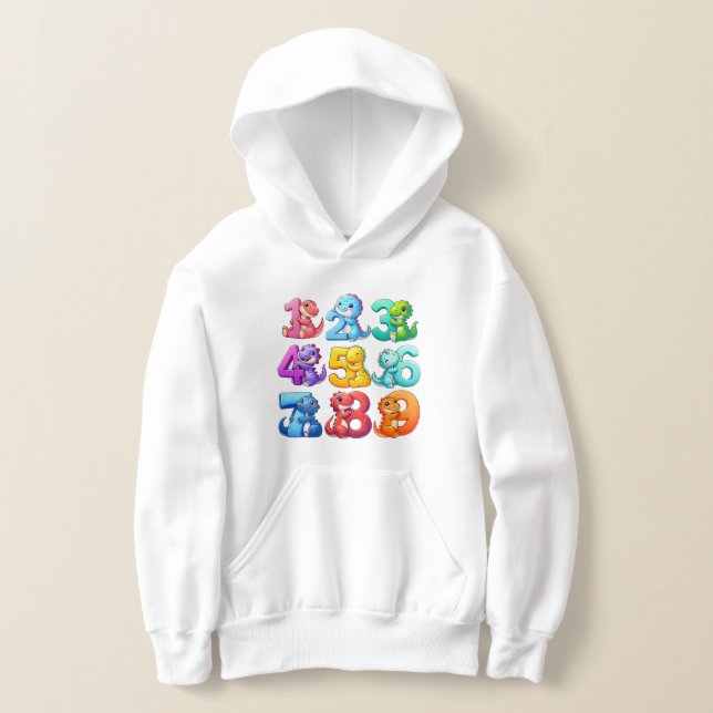 Färgrika siffror matematik hoodie för barn t shirt (Laydown)