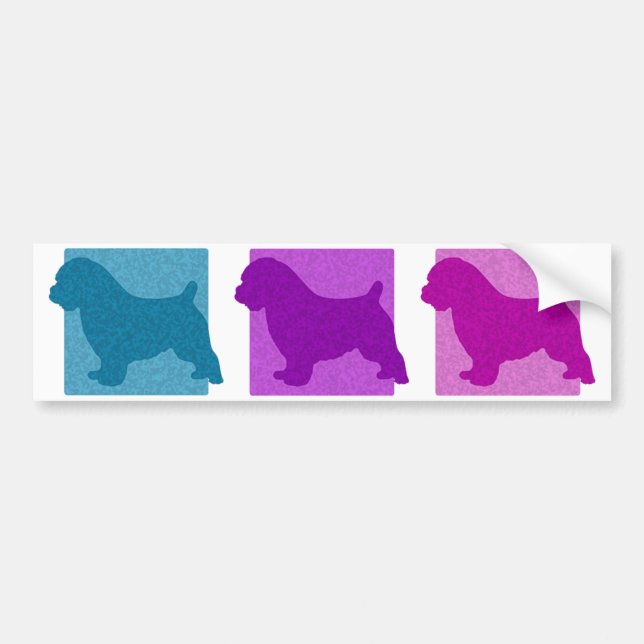 Färgrika Silhouettes för Norfolk Terrier Bildekal (Framsidan)