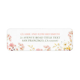 Färgrika sommarvilda blommor söta returadress etikett