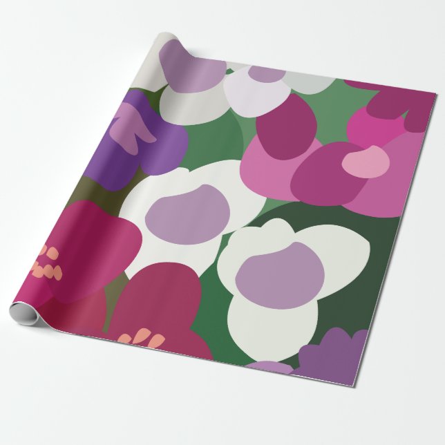 Färgrika spindelörter Blommor Blomsterlig Presentpapper (Utrullad)