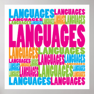 Färgrika språk poster